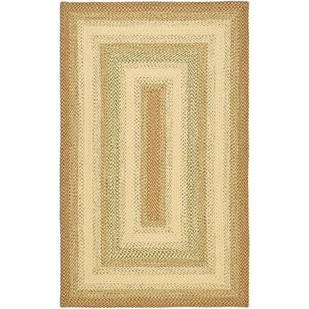 Safavieh 8 x 10 ft. Large Rectangle Braided- Rust and Multi Hand Made Rug BRD303A-8